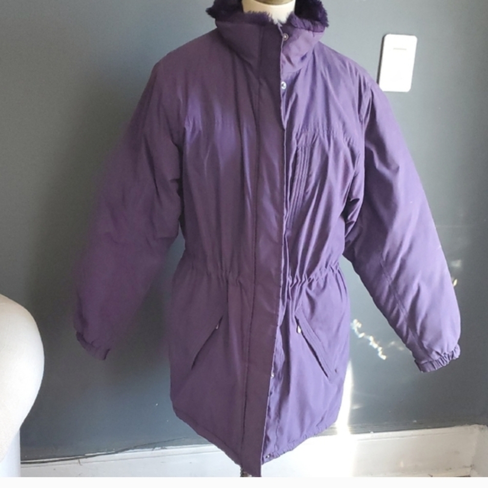 Jaclyn Smith Classic Deep Purple Outerwear Winter Coat Size M - Picture 10 of 10